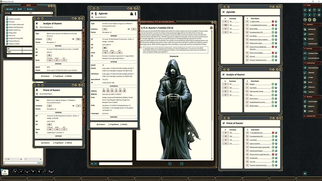 Fantasy Grounds - Pathfinder RPG - Pathfinder Module: City of Golden Death Screenshot 5