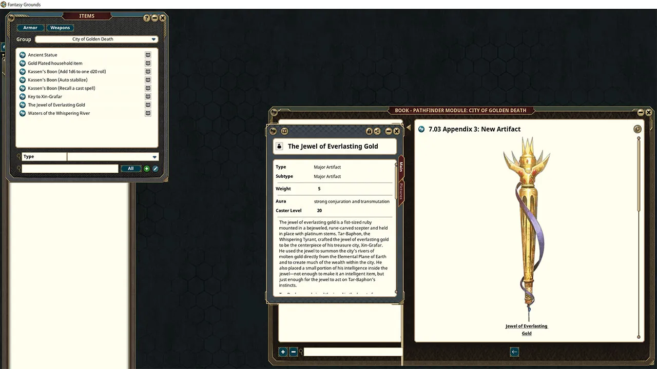 Fantasy Grounds - Pathfinder RPG - Pathfinder Module: City of Golden Death Screenshot 0
