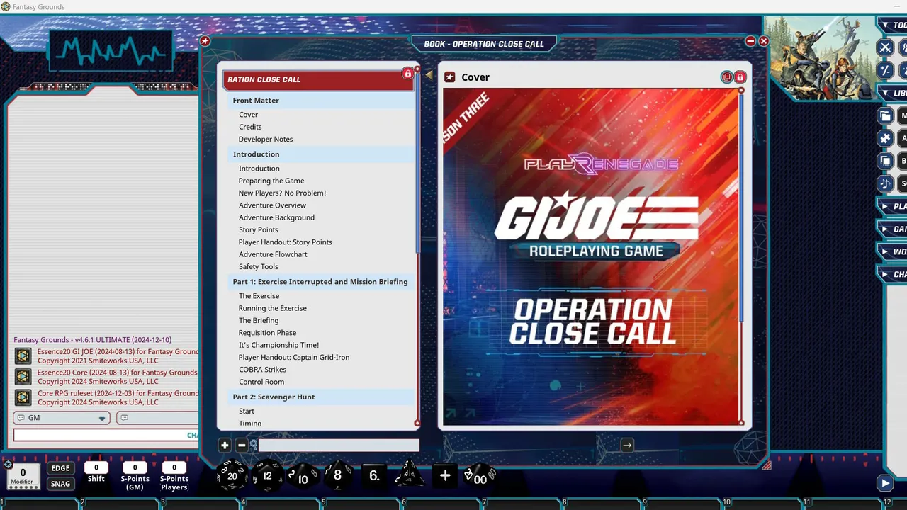 Fantasy Grounds - G.I. JOE Roleplaying Game Operation Close Call Screenshot 3