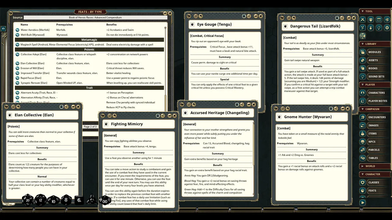 Fantasy Grounds - Book of Heroic Races: Advanced Compendium Screenshot 1