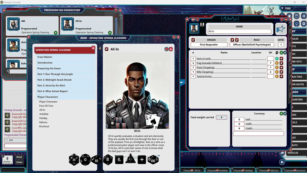 Fantasy Grounds - G.I. JOE Roleplaying Game Mission Spring Cleaning Screenshot 1