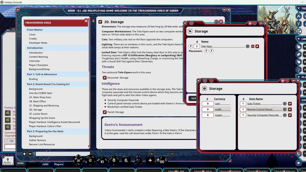 Fantasy Grounds - G.I. JOE Roleplaying Game Welcome to the Treacherous Coils of Cobra Screenshot 2
