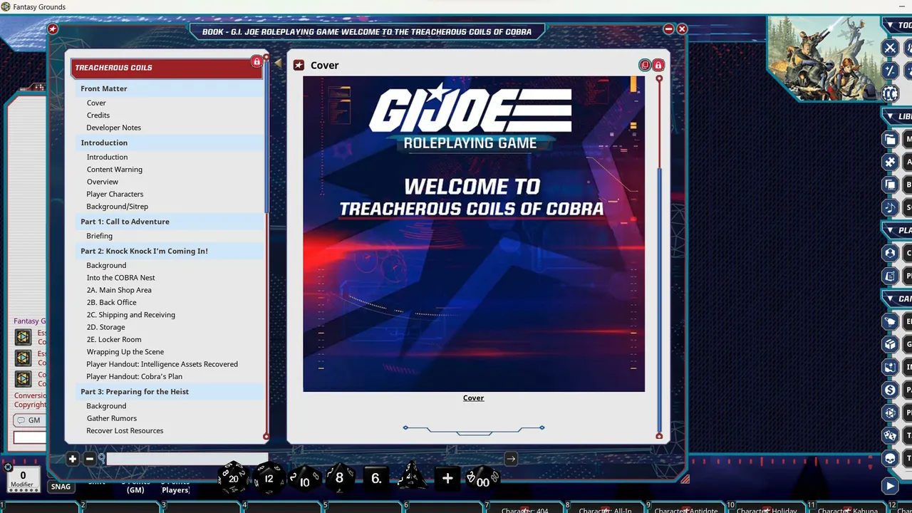Fantasy Grounds - G.I. JOE Roleplaying Game Welcome to the Treacherous Coils of Cobra Screenshot 3