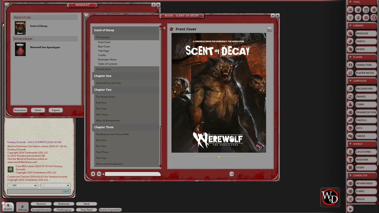 Fantasy Grounds - Werewolf: Scent of Decay Screenshot 3