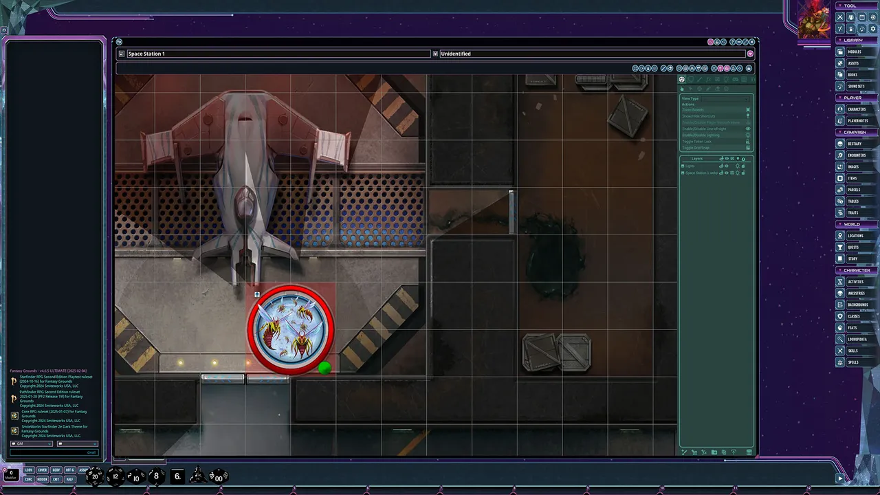 Fantasy Grounds - Starfinder 2 RPG - Flip-Mat: Space Station Screenshot 1