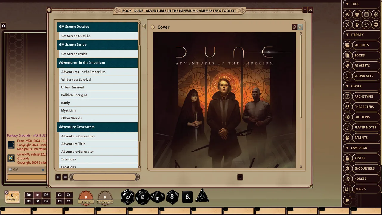 Fantasy Grounds - Dune - Adventures in the Imperium Gamemaster's Toolkit Screenshot 1