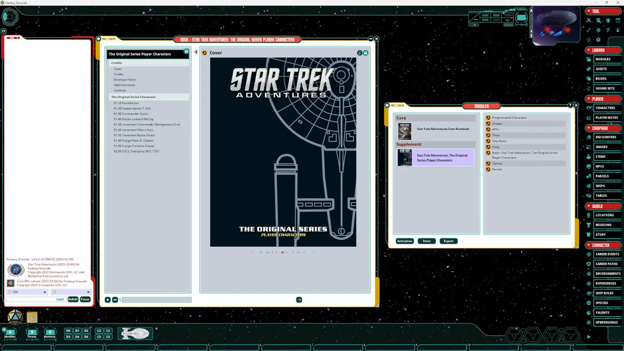 Fantasy Grounds - Star Trek Adventures: The Original Series Player Characters Screenshot 0