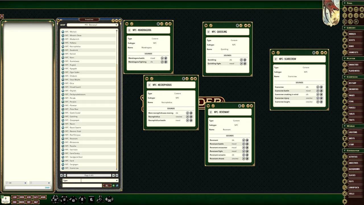 Fantasy Grounds - Pathfinder 2 RPG - Bestiary 2 - Syrinscape Sound Link Pack Screenshot 2