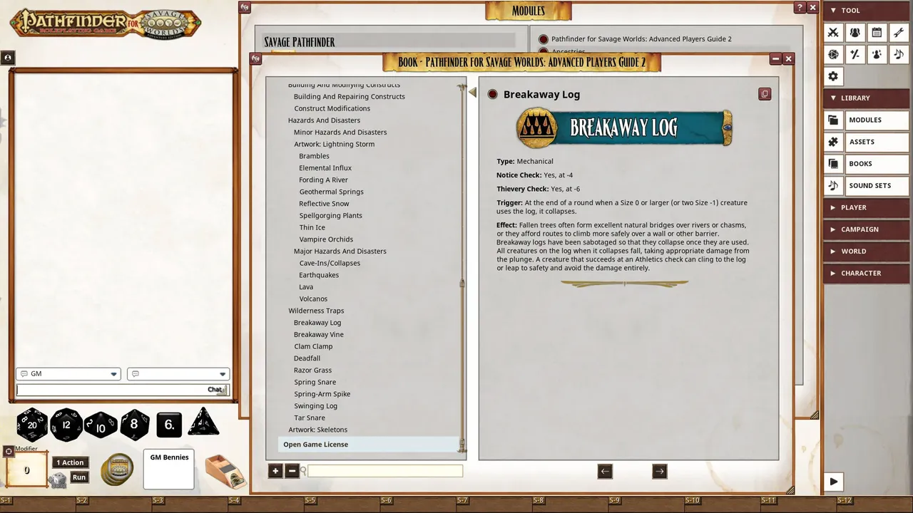Fantasy Grounds - Pathfinder for Savage Worlds Advanced Player's Guide 2 Screenshot 0