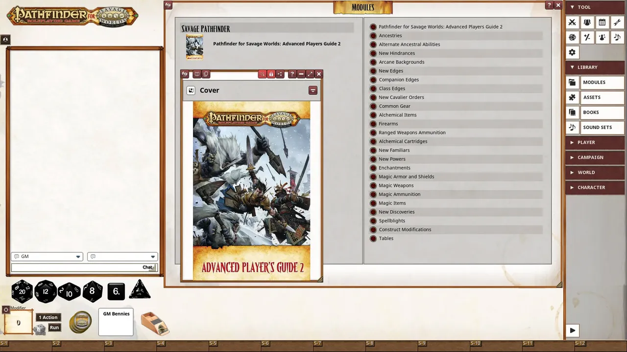 Fantasy Grounds - Pathfinder for Savage Worlds Advanced Player's Guide 2 Screenshot 4