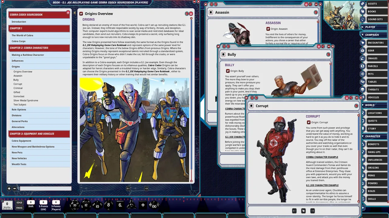 Fantasy Grounds - G.I. JOE Roleplaying Game Cobra Codex Sourcebook Screenshot 2