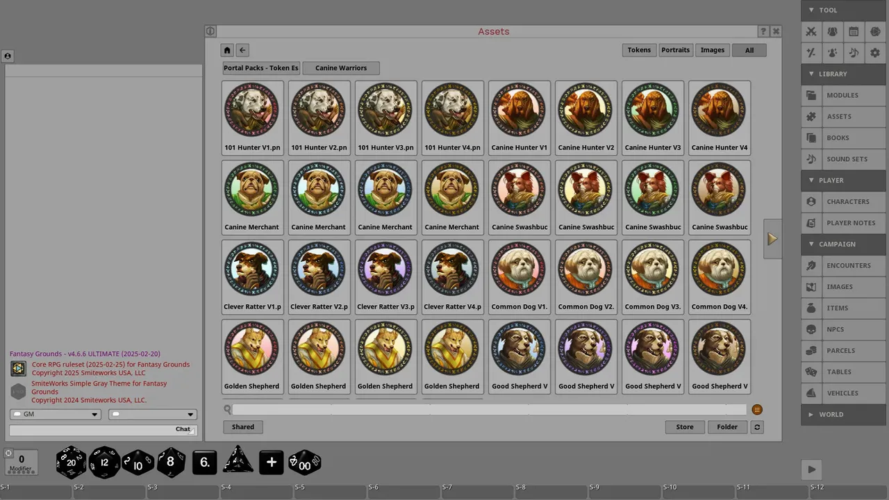Fantasy Grounds - Portal Packs - Token Essentials: Canine Warriors Screenshot 4