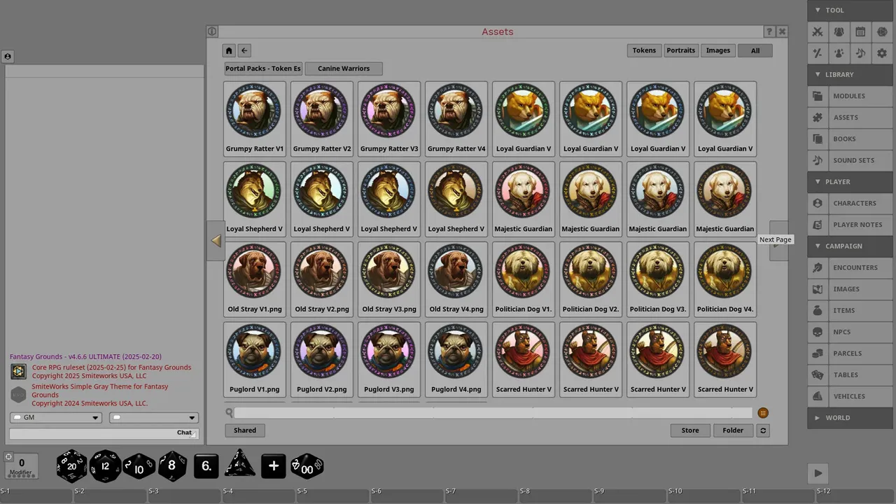 Fantasy Grounds - Portal Packs - Token Essentials: Canine Warriors Screenshot 2