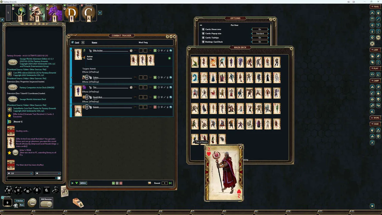 Fantasy Grounds - Fantasy Companion Action Deck (SWADE) Screenshot 0