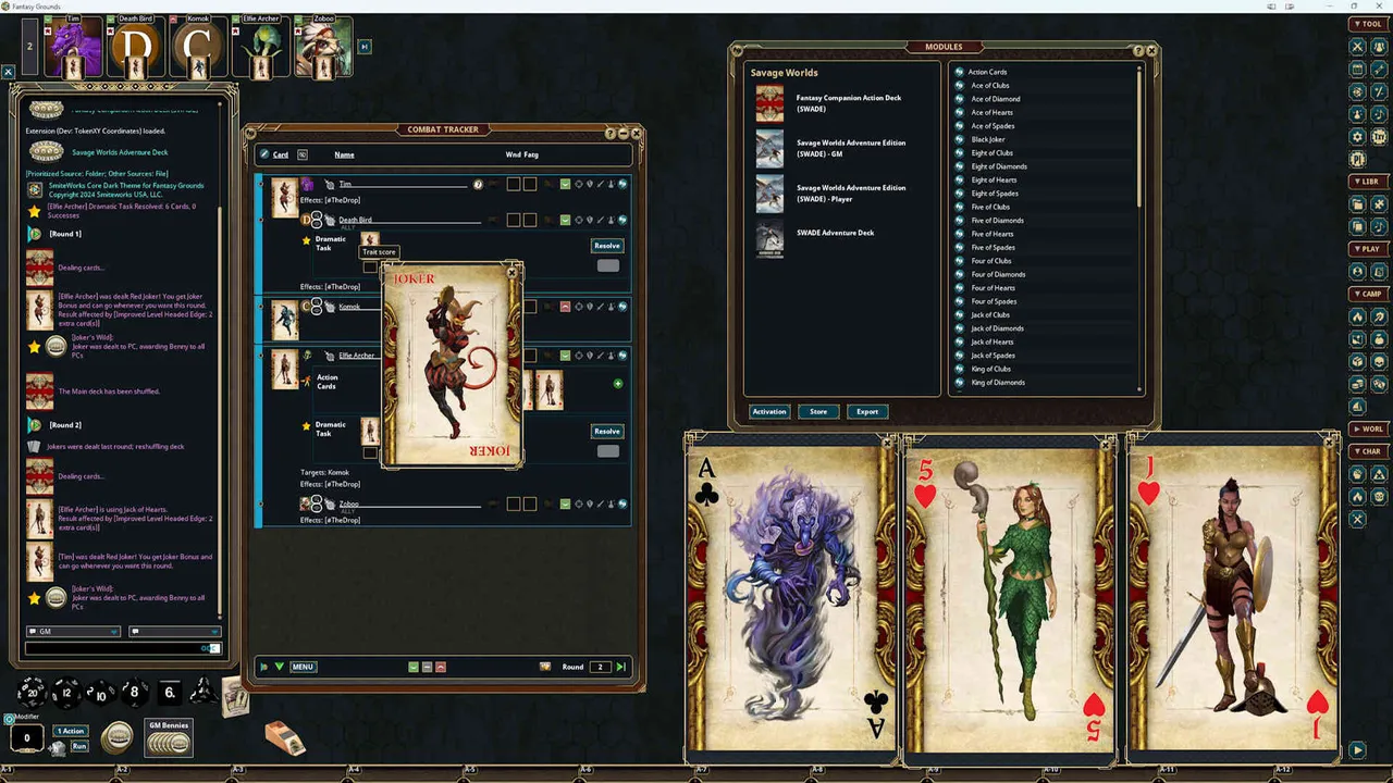 Fantasy Grounds - Fantasy Companion Action Deck (SWADE) Screenshot 2