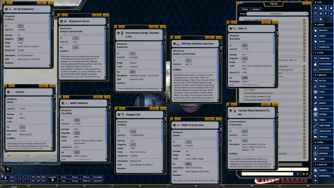 Fantasy Grounds - Traveller - Field Catalogue Screenshot 1