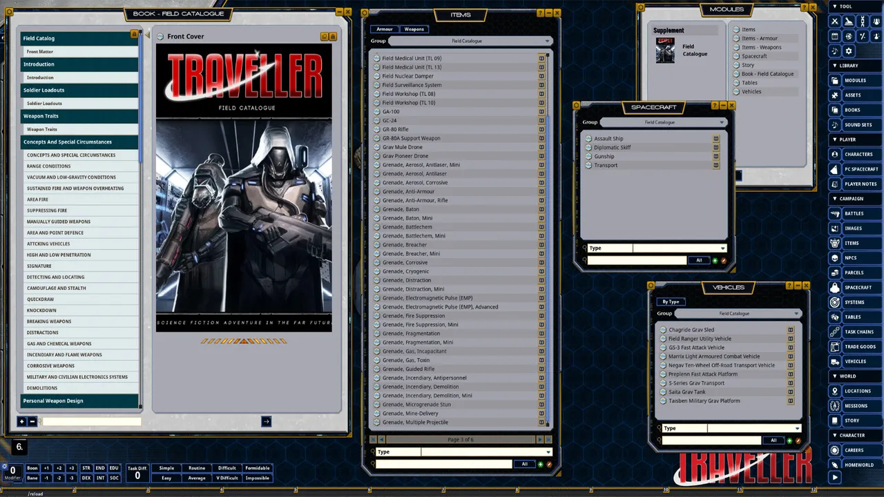 Fantasy Grounds - Traveller - Field Catalogue Screenshot 0