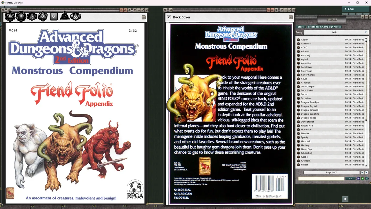 Fantasy Grounds - D&D Classics - MC14 Monstrous Compendium Fiend Folio Appendix (2E) Screenshot 5
