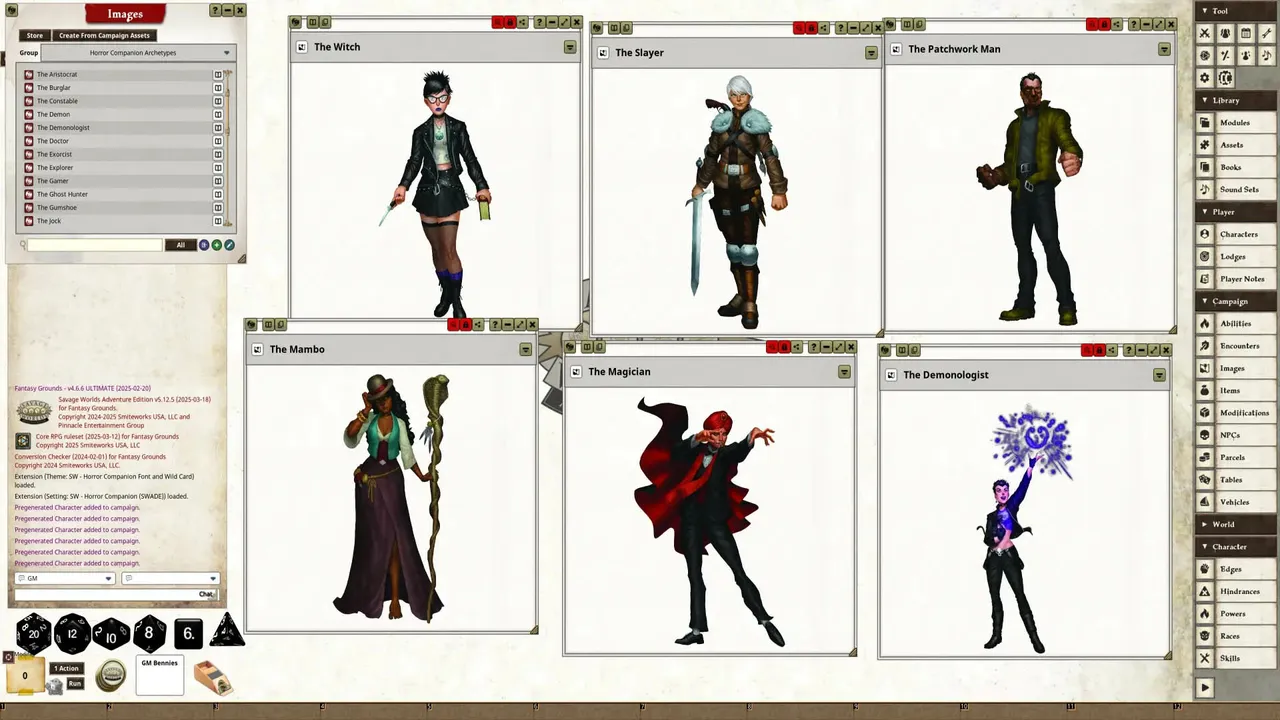 Fantasy Grounds - Horror Companion Archetype Cards Screenshot 4
