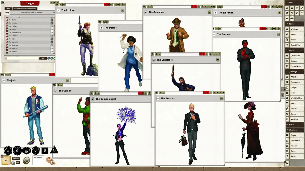 Fantasy Grounds - Horror Companion Archetype Cards Screenshot 2
