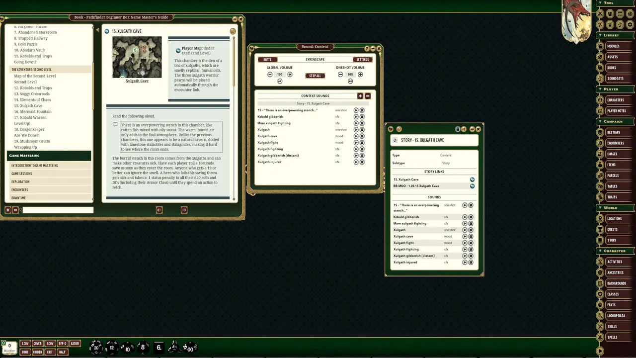 Fantasy Grounds - Pathfinder 2e - Beginner Box - Syrinscape Sound Link Pack Screenshot 2
