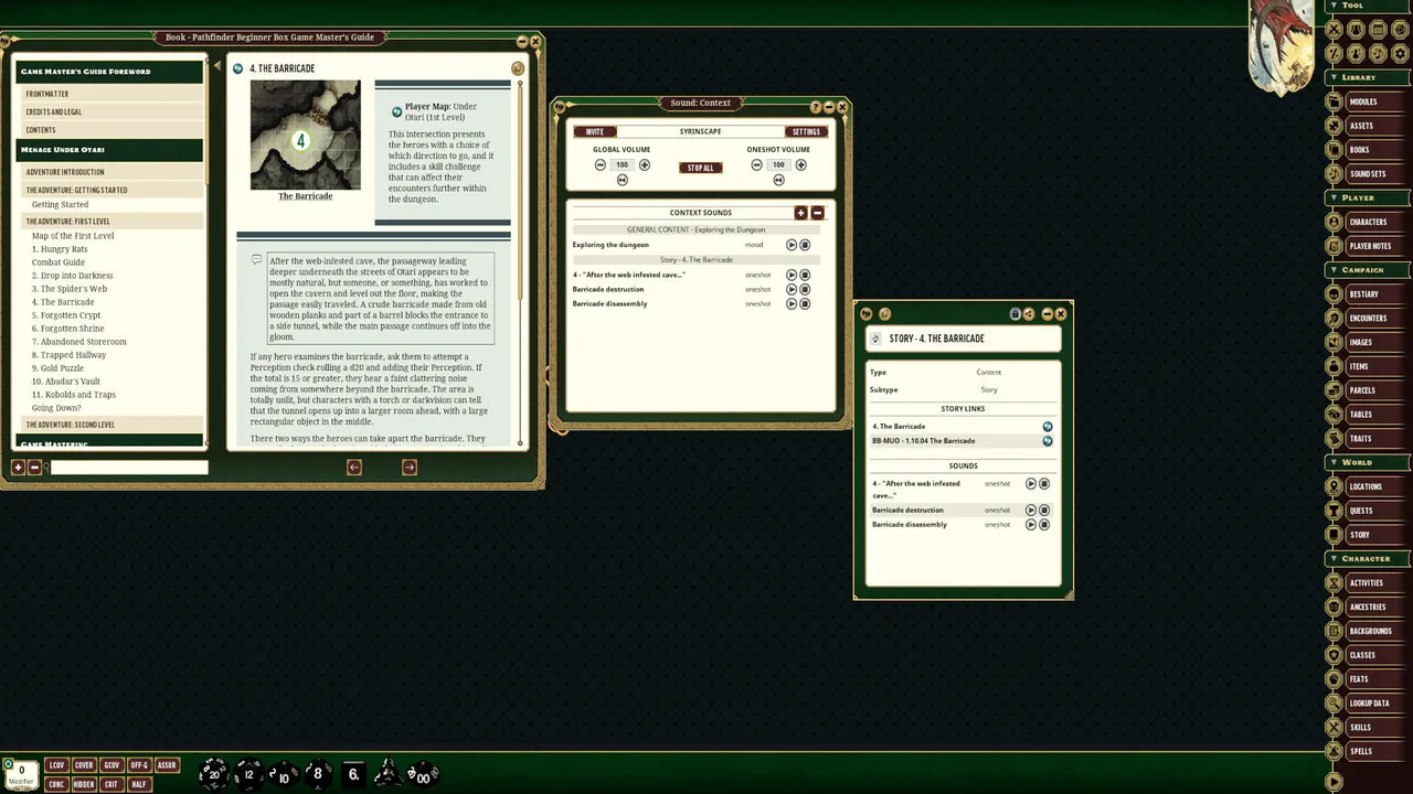 Fantasy Grounds - Pathfinder 2e - Beginner Box - Syrinscape Sound Link Pack Screenshot 0