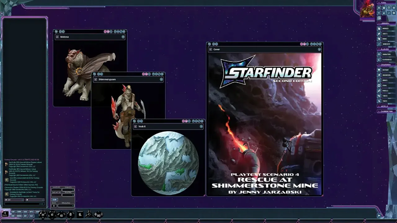Fantasy Grounds - Starfinder 2 RPG - Starfinder Playtest Society Scenario #4: Rescue at Shimmerstone Mine Screenshot 1