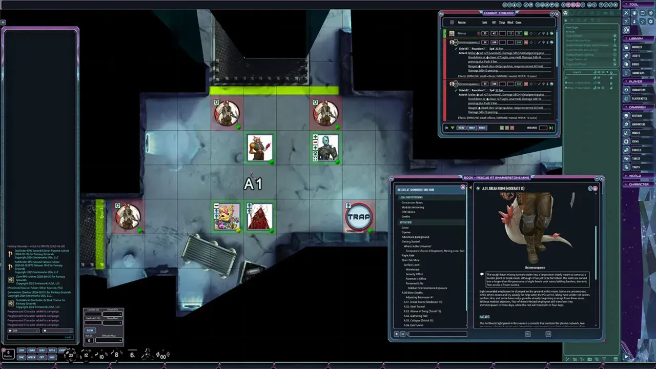 Fantasy Grounds - Starfinder 2 RPG - Starfinder Playtest Society Scenario #4: Rescue at Shimmerstone Mine Screenshot 2
