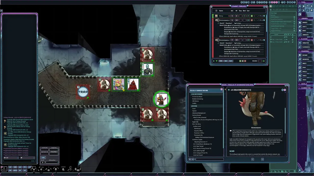 Fantasy Grounds - Starfinder 2 RPG - Starfinder Playtest Society Scenario #4: Rescue at Shimmerstone Mine Screenshot 3