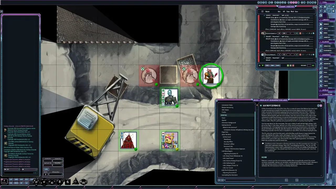 Fantasy Grounds - Starfinder 2 RPG - Starfinder Playtest Society Scenario #4: Rescue at Shimmerstone Mine Screenshot 4