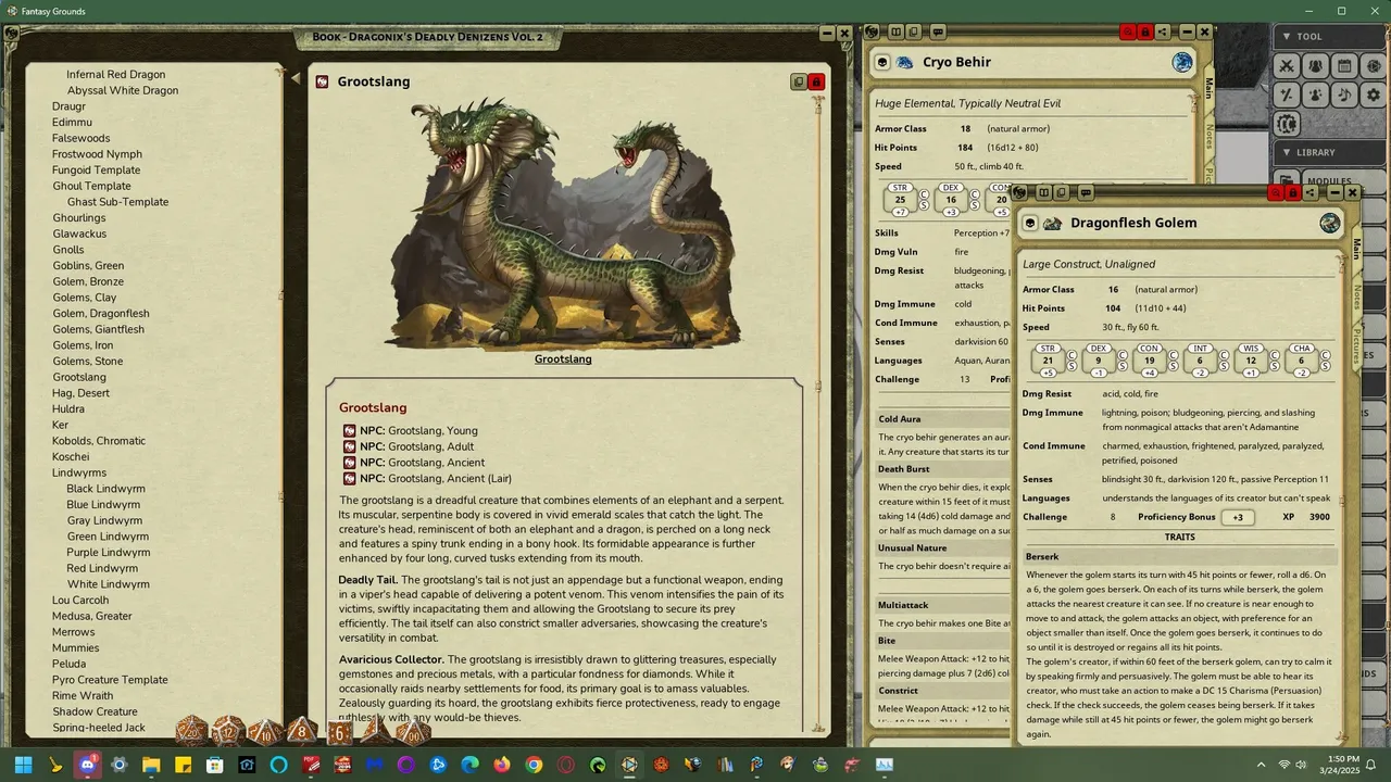 Fantasy Grounds - Dragonix's Deadly Denizens II Screenshot 4