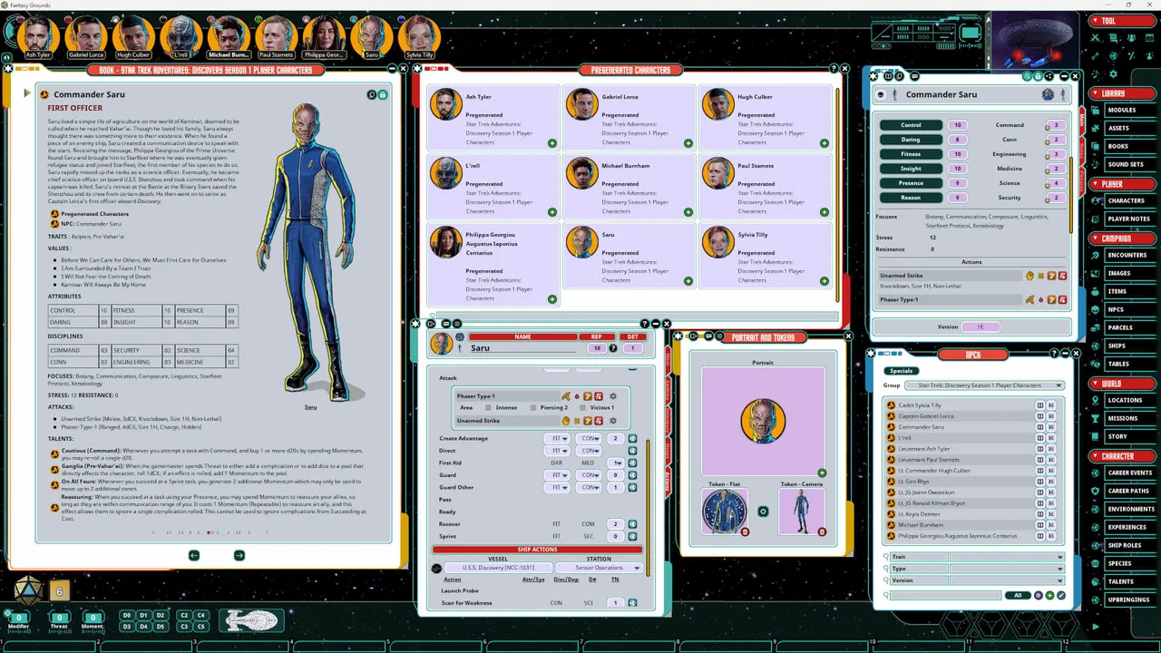 Fantasy Grounds - Star Trek Adventures: Discovery Season 1 Player Characters Screenshot 2