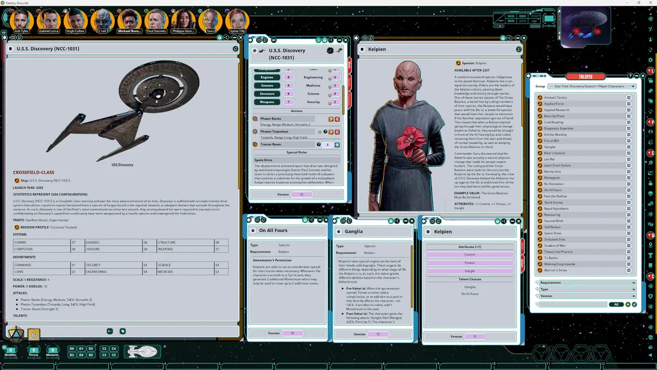 Fantasy Grounds - Star Trek Adventures: Discovery Season 1 Player Characters Screenshot 5