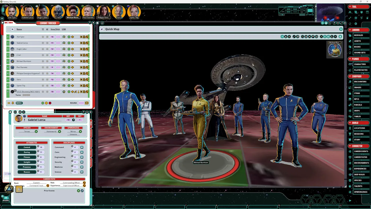 Fantasy Grounds - Star Trek Adventures: Discovery Season 1 Player Characters Screenshot 1
