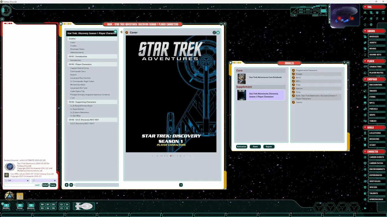 Fantasy Grounds - Star Trek Adventures: Discovery Season 1 Player Characters Screenshot 0