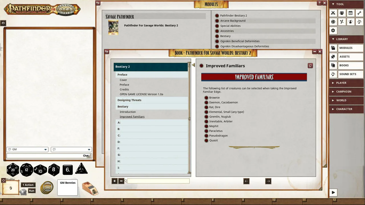 Fantasy Grounds - Pathfinder for Savage Worlds Bestiary 2 Screenshot 1