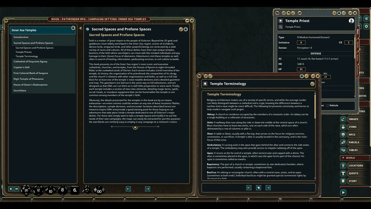 Fantasy Grounds - Pathfinder RPG - Campaign Setting: Inner Sea Temples Screenshot 1