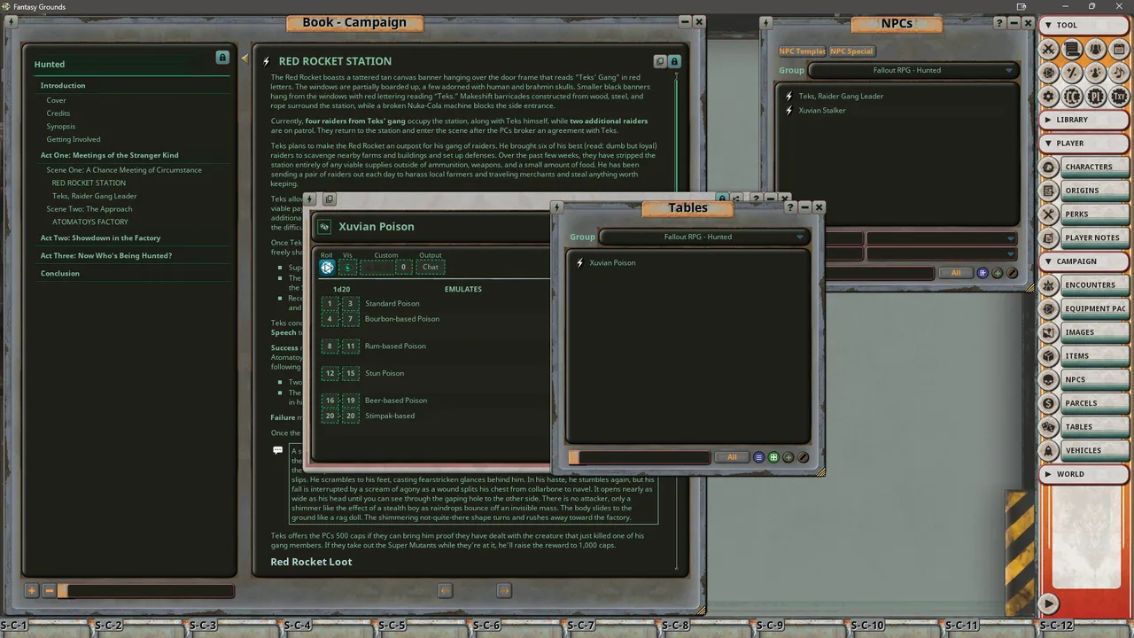 Fantasy Grounds - Fallout RPG - Astoundingly Awesome Tales - Hunted Screenshot 4
