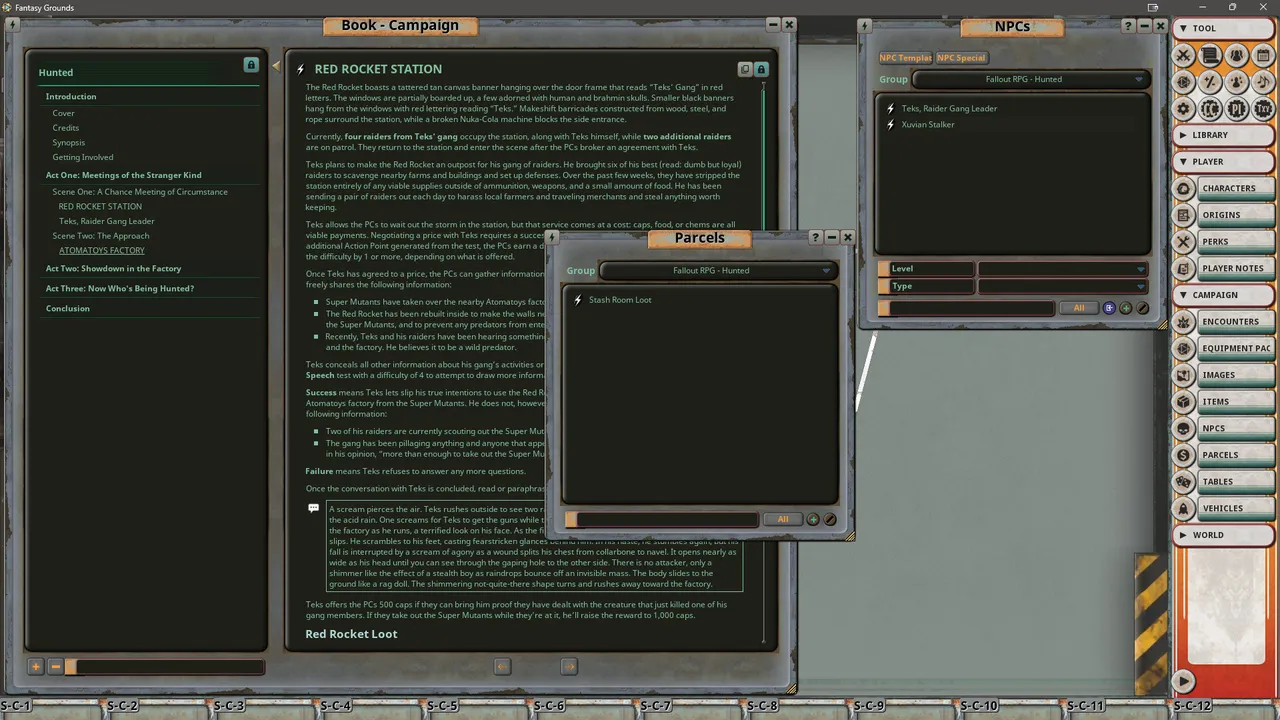 Fantasy Grounds - Fallout RPG - Astoundingly Awesome Tales - Hunted Screenshot 2