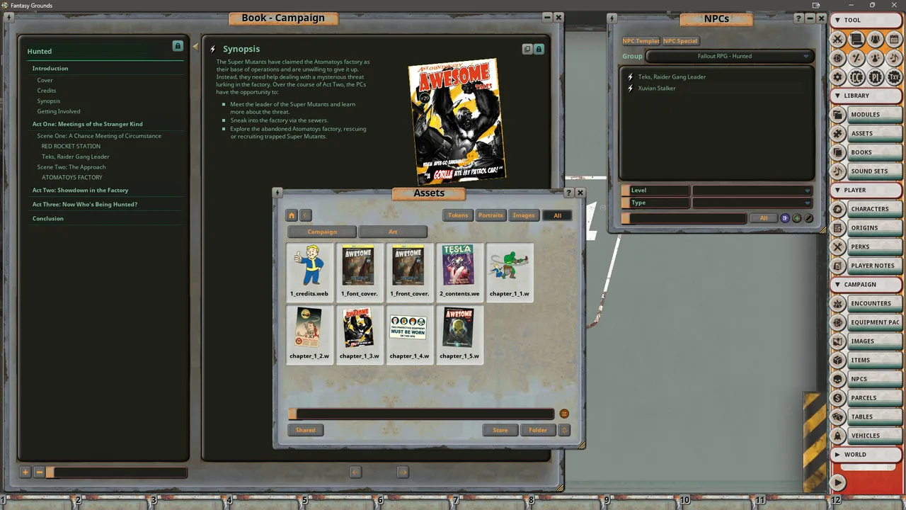 Fantasy Grounds - Fallout RPG - Astoundingly Awesome Tales - Hunted Screenshot 1