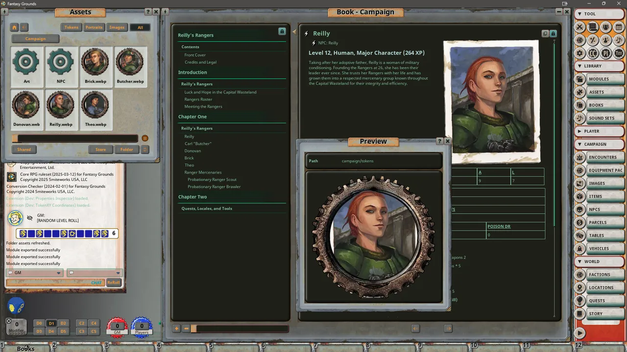Fantasy Grounds - Fallout RPG - NPC Pack 3 - Reilly's Rangers Screenshot 1