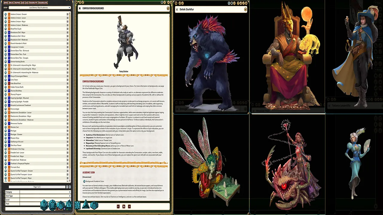 Fantasy Grounds - Pathfinder 2 RPG - Lost Omens: Rival Academies Screenshot 2
