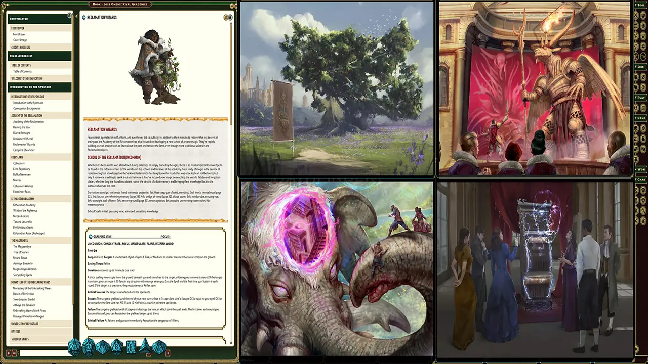 Fantasy Grounds - Pathfinder 2 RPG - Lost Omens: Rival Academies Screenshot 1