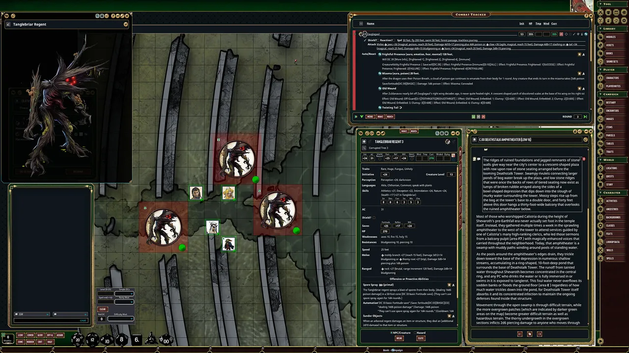 Fantasy Grounds - Pathfinder 2 - The Secret of Deathstalk Tower - Spore War 2 of 3 Screenshot 2