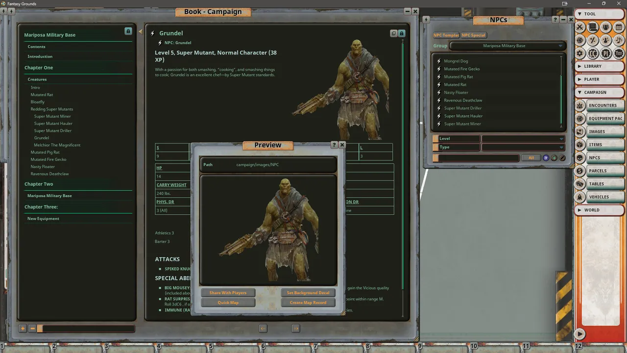 Fantasy Grounds - Fallout RPG - NPC Pack 4 - Mariposa Military Base Screenshot 4