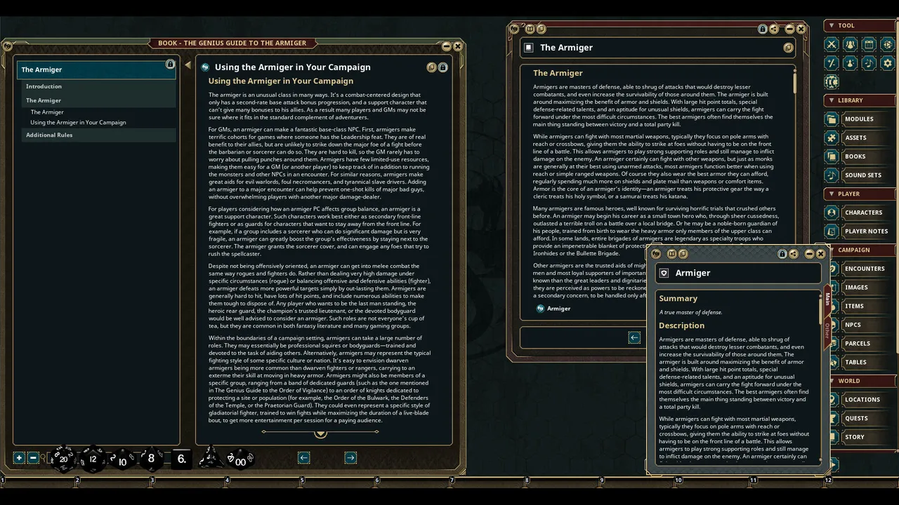 Fantasy Grounds - The Genius Guide to the Armiger Screenshot 4