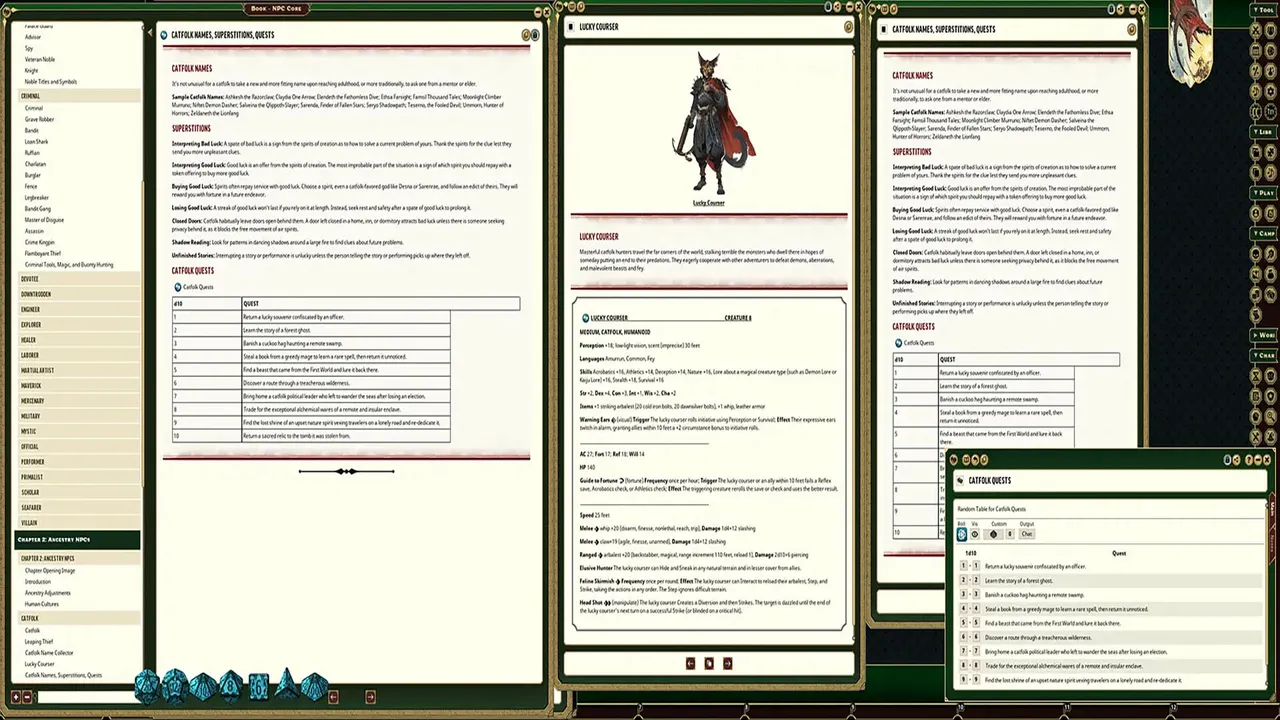 Fantasy Grounds - Pathfinder 2 RPG - NPC Core Screenshot 3