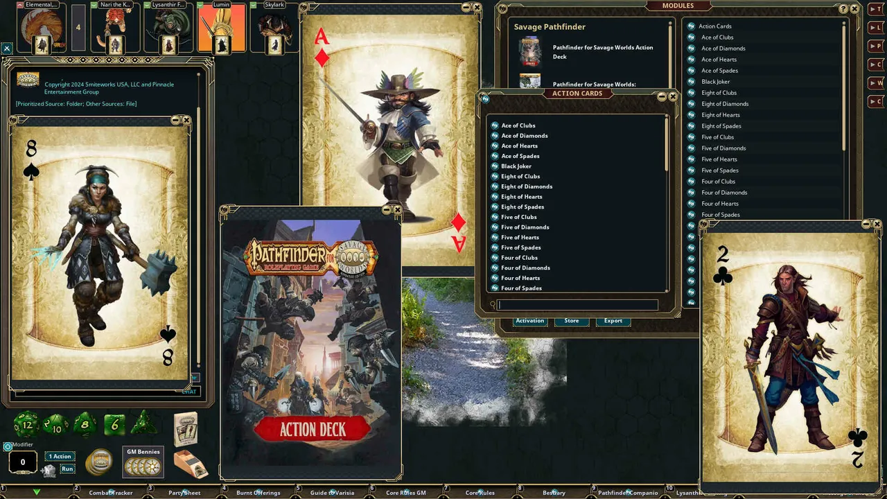 Fantasy Grounds - Pathfinder(R) for Savage Worlds Action Deck Screenshot 3