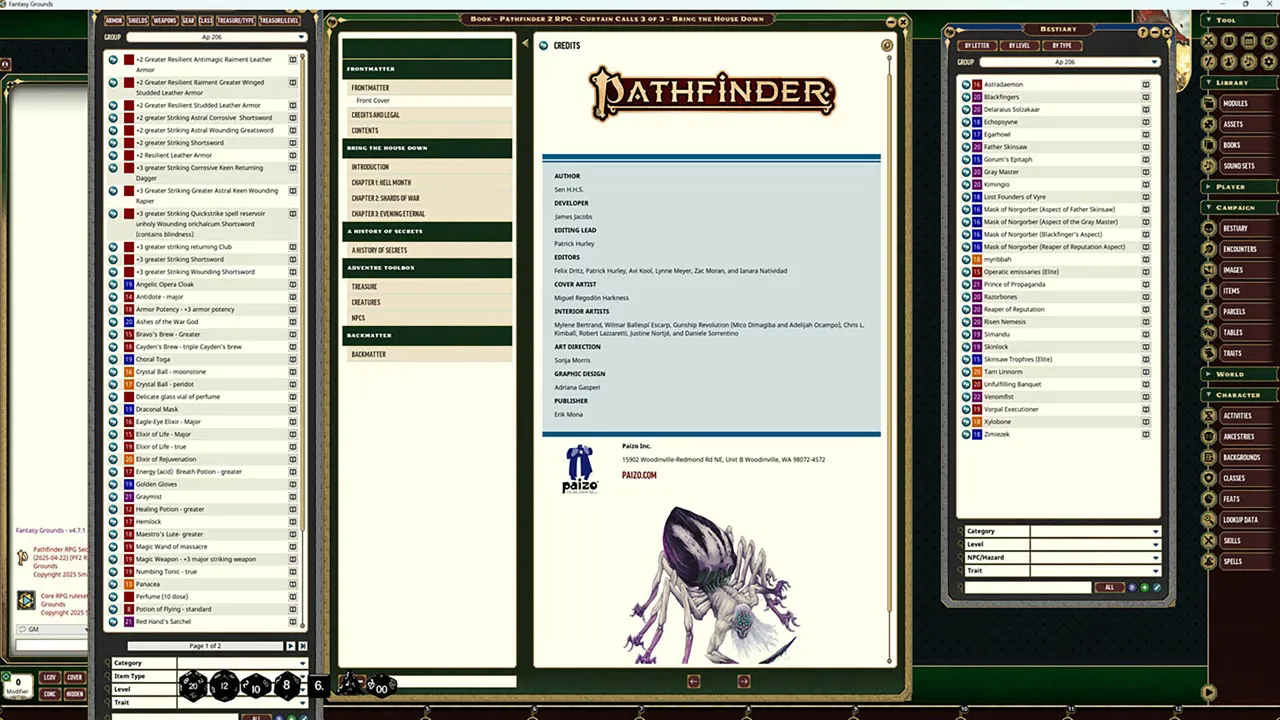 Fantasy Grounds - Pathfinder 2 RPG - Curtain Call Adventure Path - Bring the House Down (3 of 3) Screenshot 1