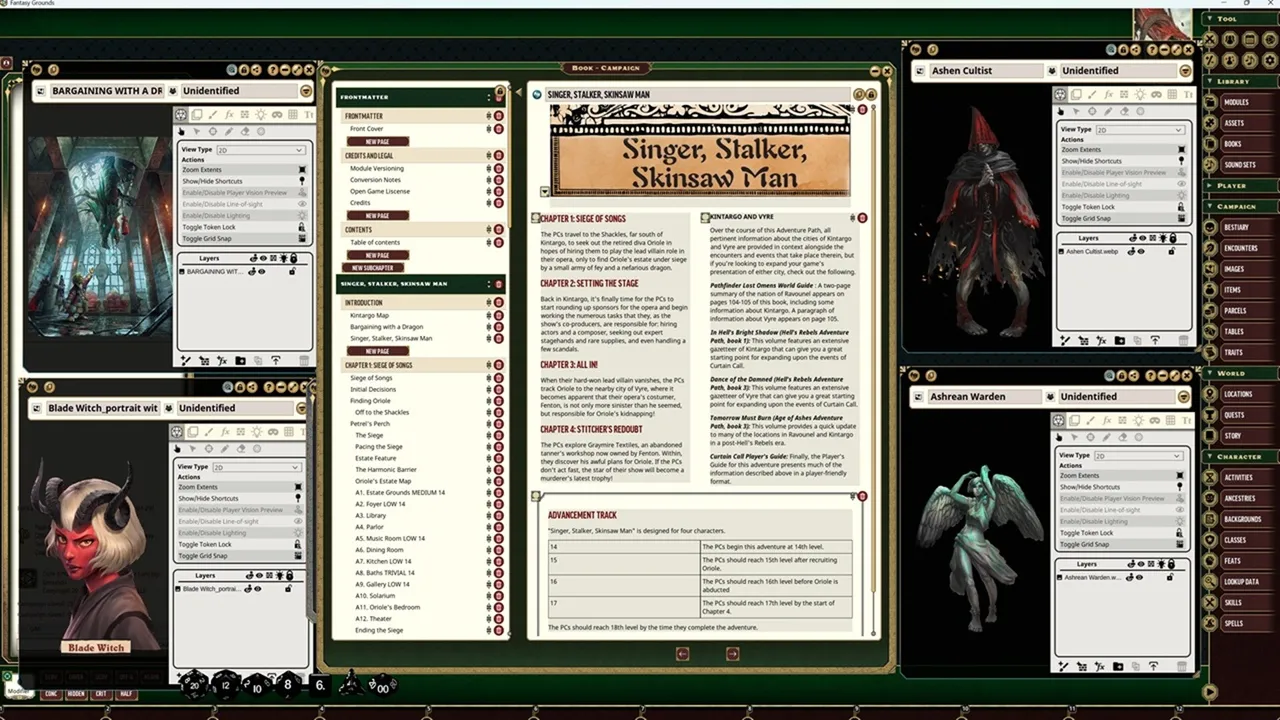 Fantasy Grounds - Pathfinder 2 RPG - Curtain Call Adventure Path - Singer, Stalker, Skinsaw Man (2 of 3) Screenshot 3